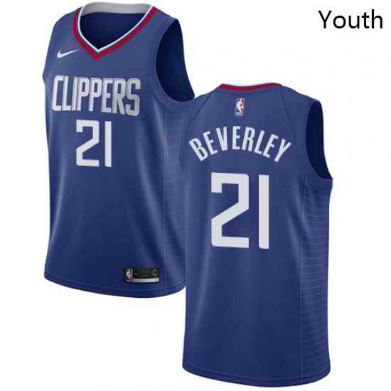 Youth Nike Los Angeles Clippers 21 Patrick Beverley Swingman Blue Road NBA Jersey Icon Edition